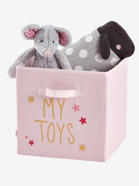 Set of 3 Fabric Storage Boxes PINK LIGHT 2 COLOR/MULTICOL R - vertbaudet enfant 