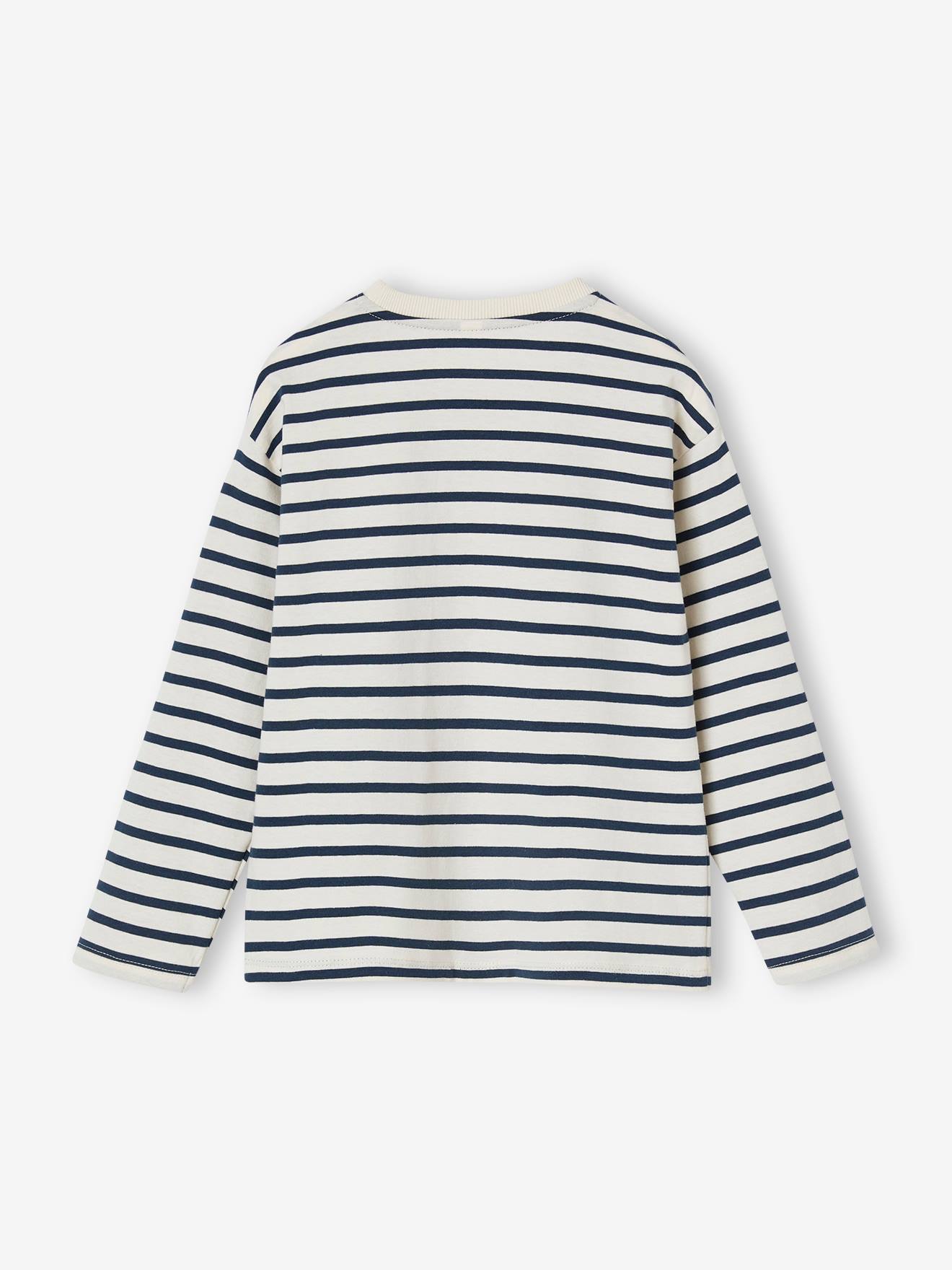 Haut Femme/junior SO En Coton Rayé Bleu - Manches Longues - Taille L - Neuf Sans étiquettes