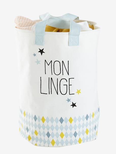 Children's Laundry Bag BEIGE LIGHT SOLID WITH DESIGN - vertbaudet enfant 