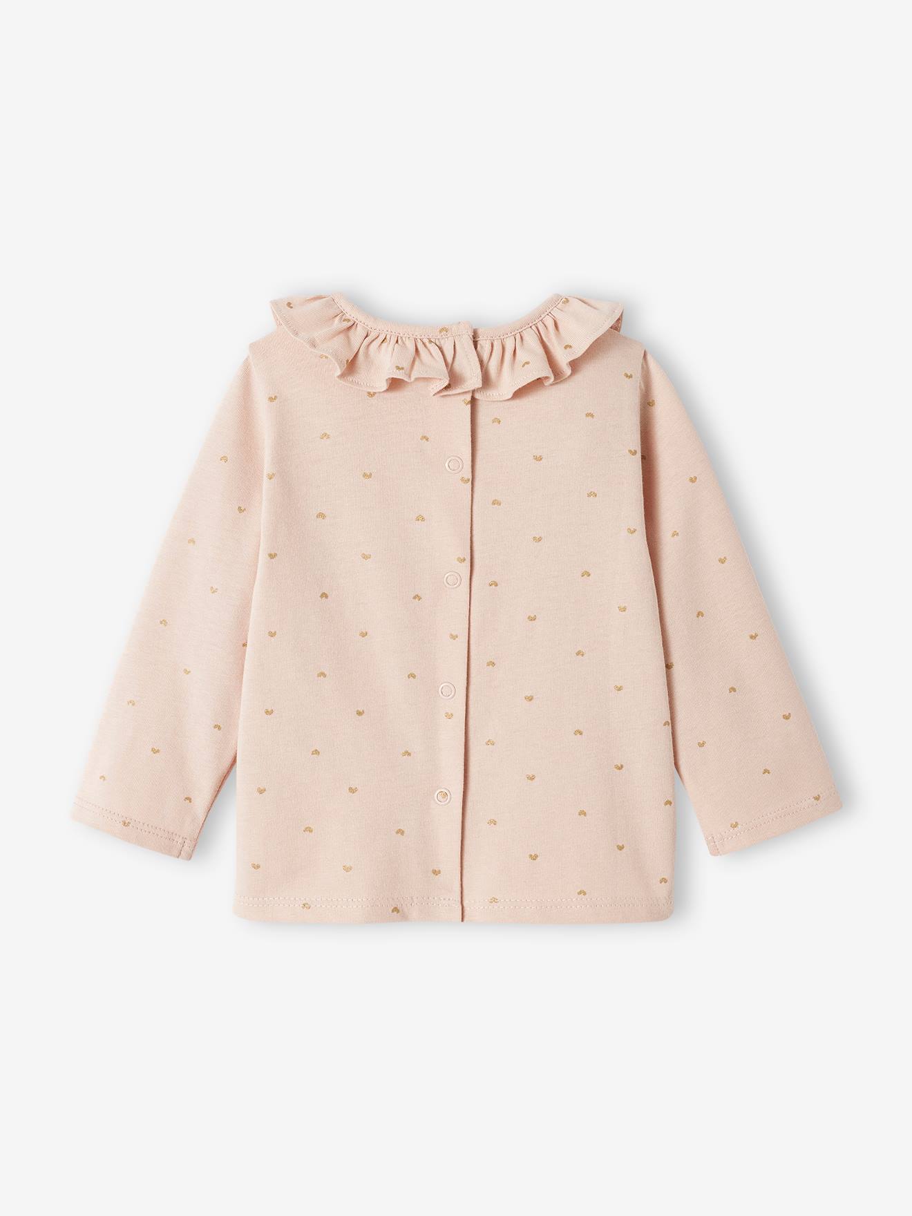 Long Sleeve Top with Peter Pan Collar, for Babies - beige