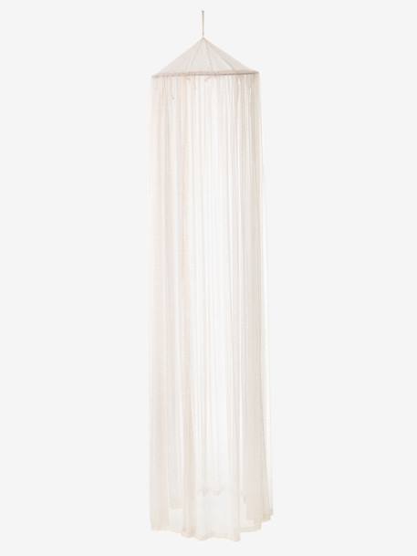 Canopy Curtain with Glitter PINK LIGHT SOLID WITH DESIGN - vertbaudet enfant 