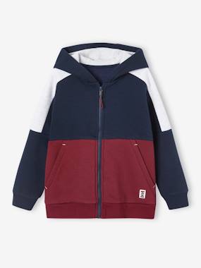 Garçon-Collection sport-Sweat zippé à capuche effet colorblock sport garçon