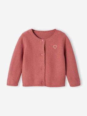 Bébé-Pull, gilet, sweat-Cardigan broderie dorée coeur bébé