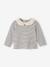 Long Sleeve Top with Embroidered Collar, for Babies BEIGE LIGHT SOLID+striped navy blue - vertbaudet enfant 