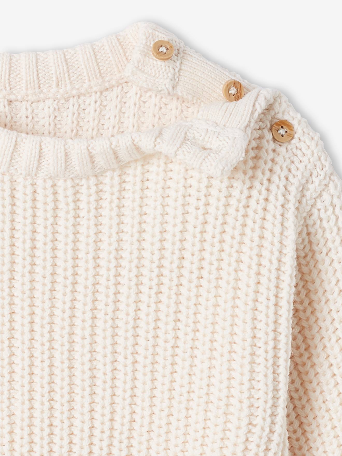 Sweat Fantaisie Bébé Garçon VERTBAUDET - Taille 24 Mois (86cm), Intérieur Gratté Doux, Motif Bouclette Relief - Beige Chiné - 3