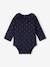 Pack of 2 Long Sleeve Bodysuits with Peter Pan Collar, for Babies navy blue - vertbaudet enfant 