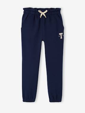 Girls-Trousers-Fleece Joggers with Paperbag Waistband for Girls