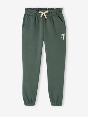 Fille-Pantalon-Pantalon jogging en molleton fille ceinture paperbag