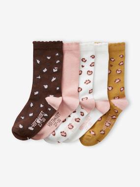 Girls-Underwear-Pack of 5 Pairs of "Wild" Socks for Girls