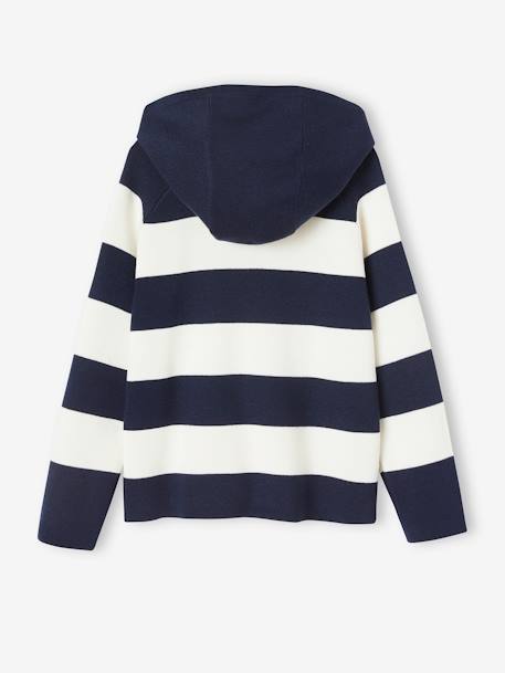 Pull à capuche garçon bleu+marine+ocre - vertbaudet enfant 