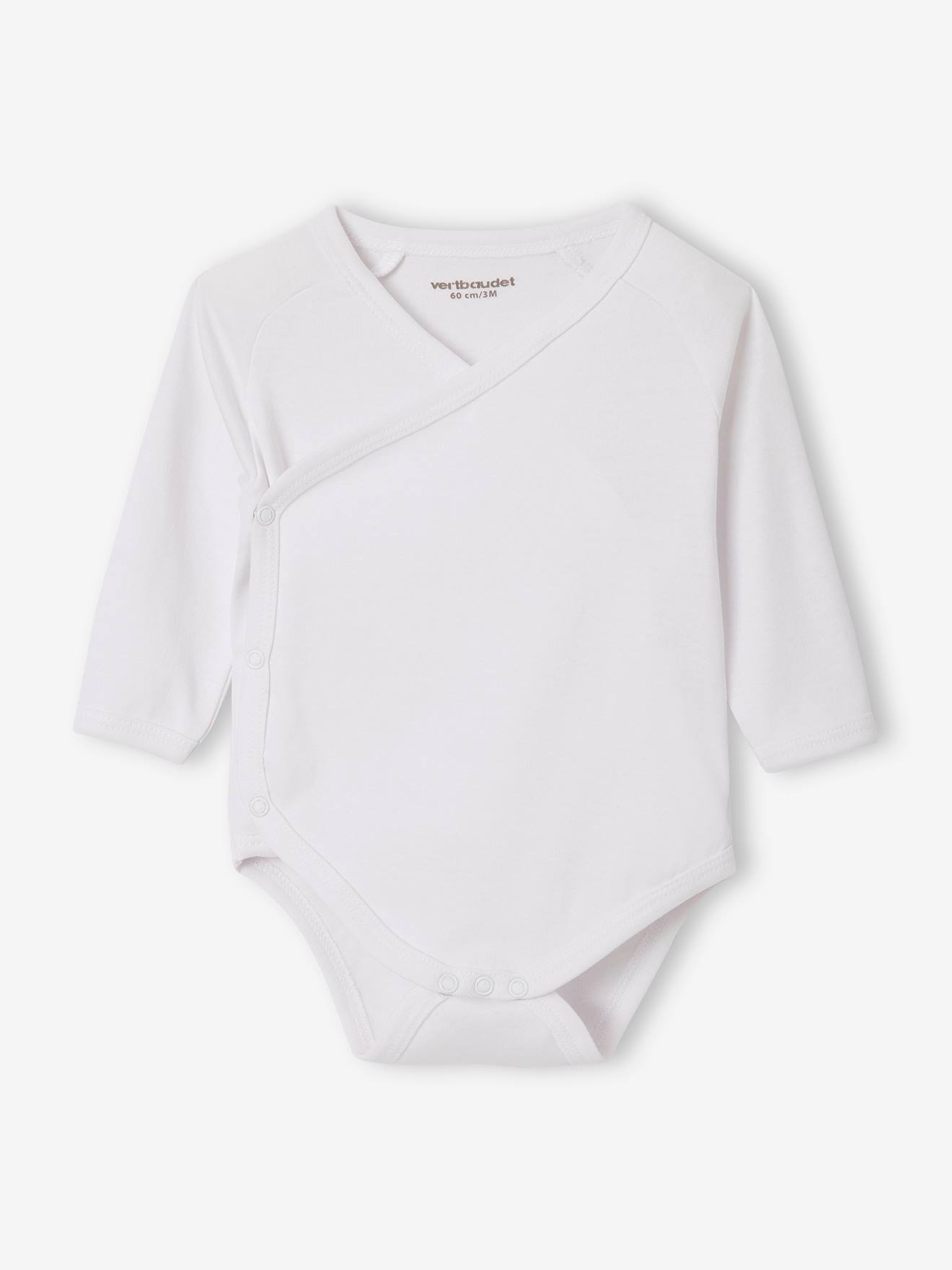 VERTBAUDET - Lot De 5 Bodies Manches Longues Coeur Bébé - Ouverture Pression Naissance - 100% Coton - 3M (60cm)