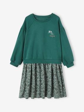 Girls-Dresses-Dual Fabric Dress for Girls