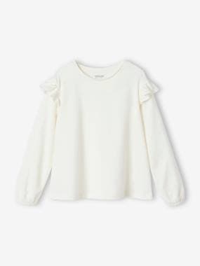 Girls-Tops-Ruffled Long Sleeve Top for Girls, BASICS