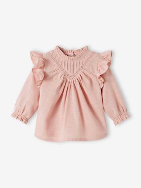 Baby-Frilly Blouse in Slub Fabric for Babies