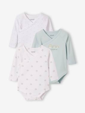 Baby-Pack of 3 Long Sleeve "Sheep" Bodysuits for Newborn Babies