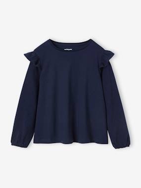 Girls-Tops-Ruffled Long Sleeve Top for Girls, BASICS