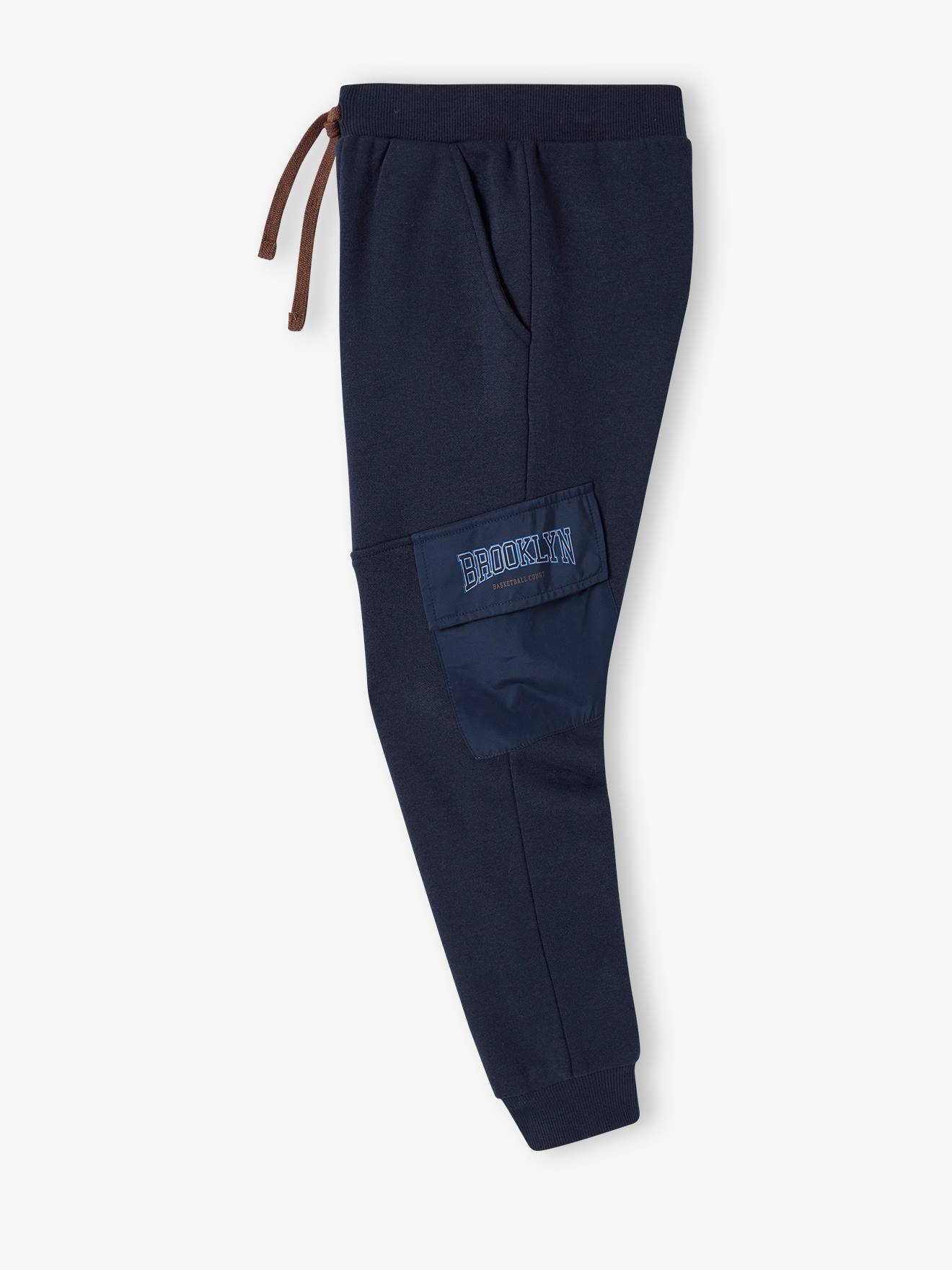 Pantalon jogging chiné avec inscription