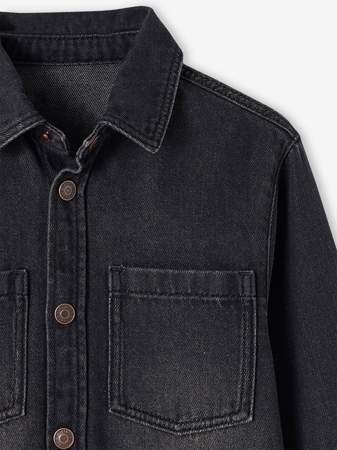 boys black denim shirt