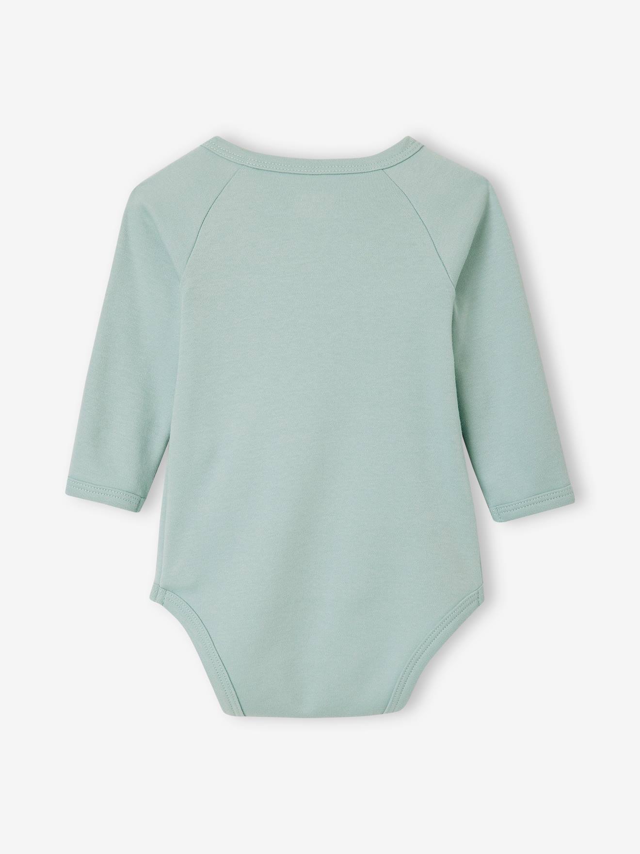 Pack of 3 Long-Sleeved Bodysuits in Organic Cotton for Newborn