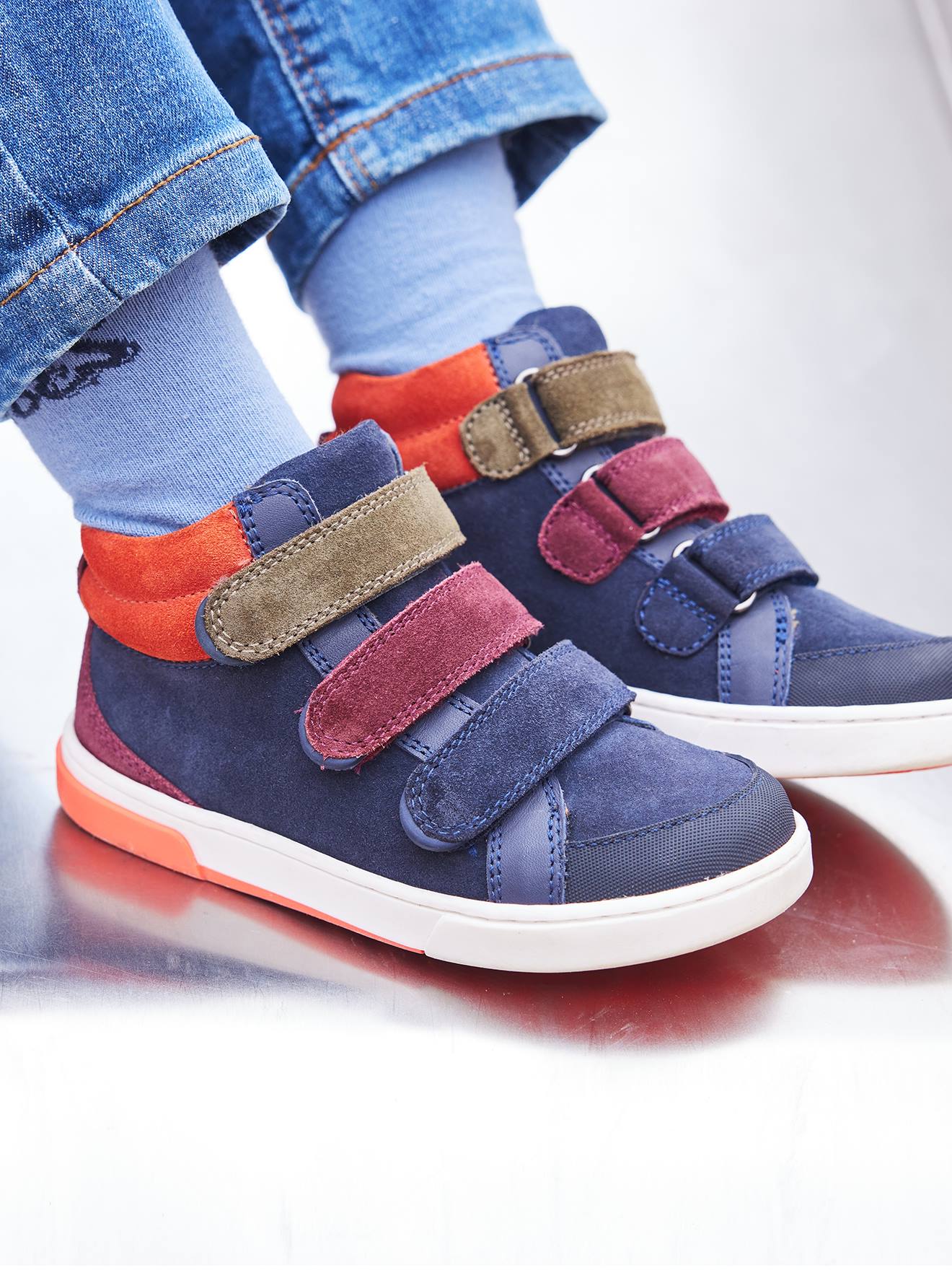 Leather Boots with Laces & Zip for Children, Designed for Autonomy - navy  blue, Shoes