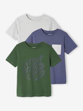 Garçon-T-shirt, polo, sous-pull-T-shirt-Lot de 3 t-shirts garçon manches courtes