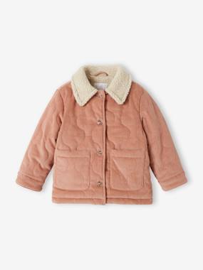 Fille-Veste matelassée en velours doublé sherpa fille