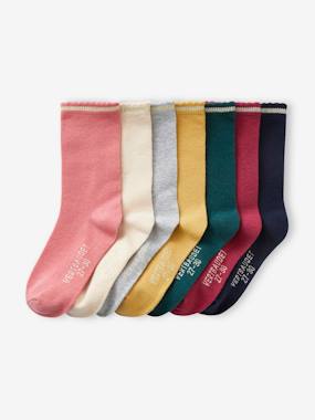 -Lot de 7 paires de mi-chaussettes fille lurex