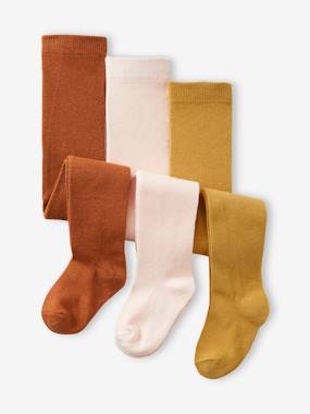 Baby-Pack of 3 Knitted Tights for Babies