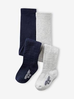 Bébé-Chaussettes, Collants-Lot de 2 paires de collants en maille ajourée bébé fille