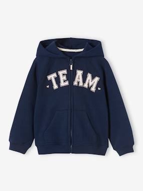 Fille-Collection sport-Sweat zippé à capuche motif "Team" sport fille