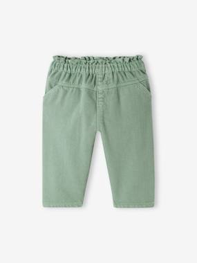 -Pantalon en twill bébé taille élastiquée