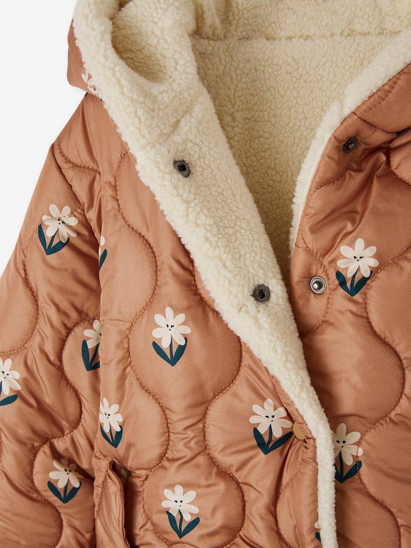 Girls Plaid Reversible Jacket With Hoodie