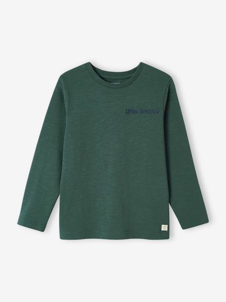 T-shirt couleur personnalisable garçon manches longues Bleu+marine+marron clair+vert sapin - vertbaudet enfant 