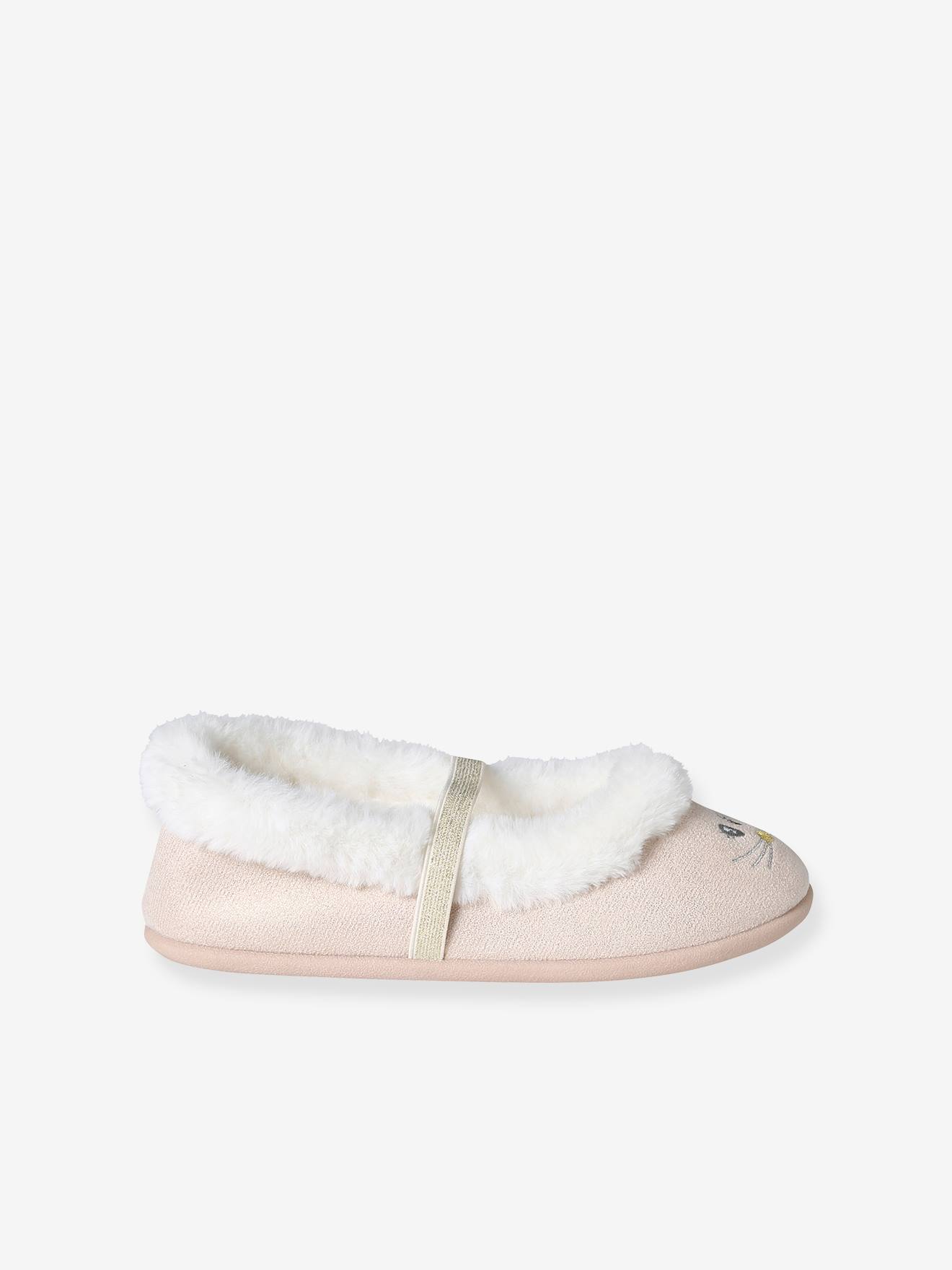 Duvet Day Pink Ultra Soft Faux Fur Cross Strap Slippers