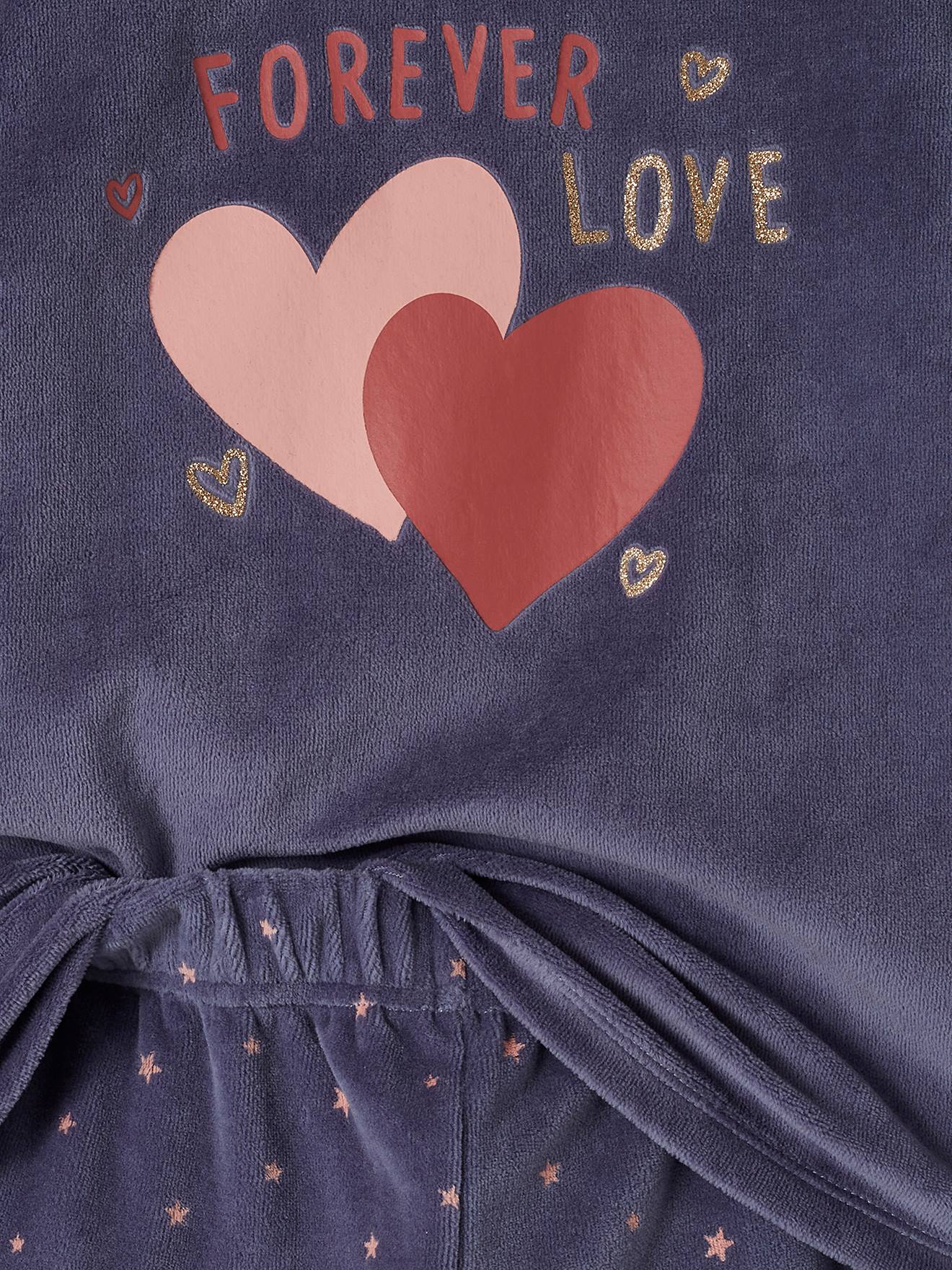 Lot De 2 Pyjamas Fille En Velours Fleuri - Manches Longues, Pantalon élastiqué - 75% Coton, 25% Polyester Recyclé - VERTBAUDET - 10