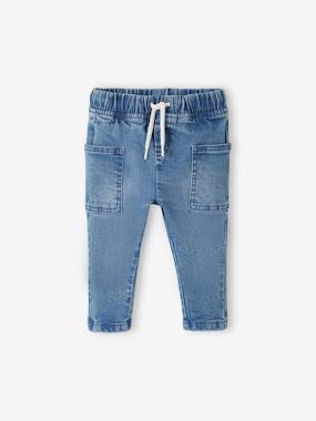 -Pantalon en denim bébé taille élastiquée