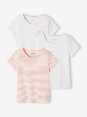 Fille-Sous-vêtement-Lot de 3 T-shirts manches courtes fantaisie fille BASICS