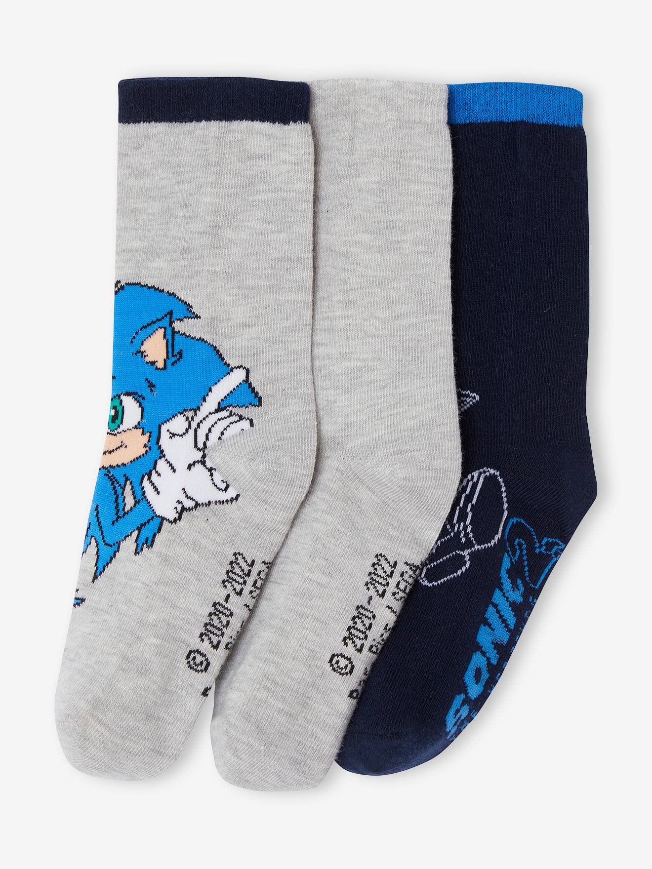 chaussettes de sport avec bandes colorees garcon (lot de 3) bleu