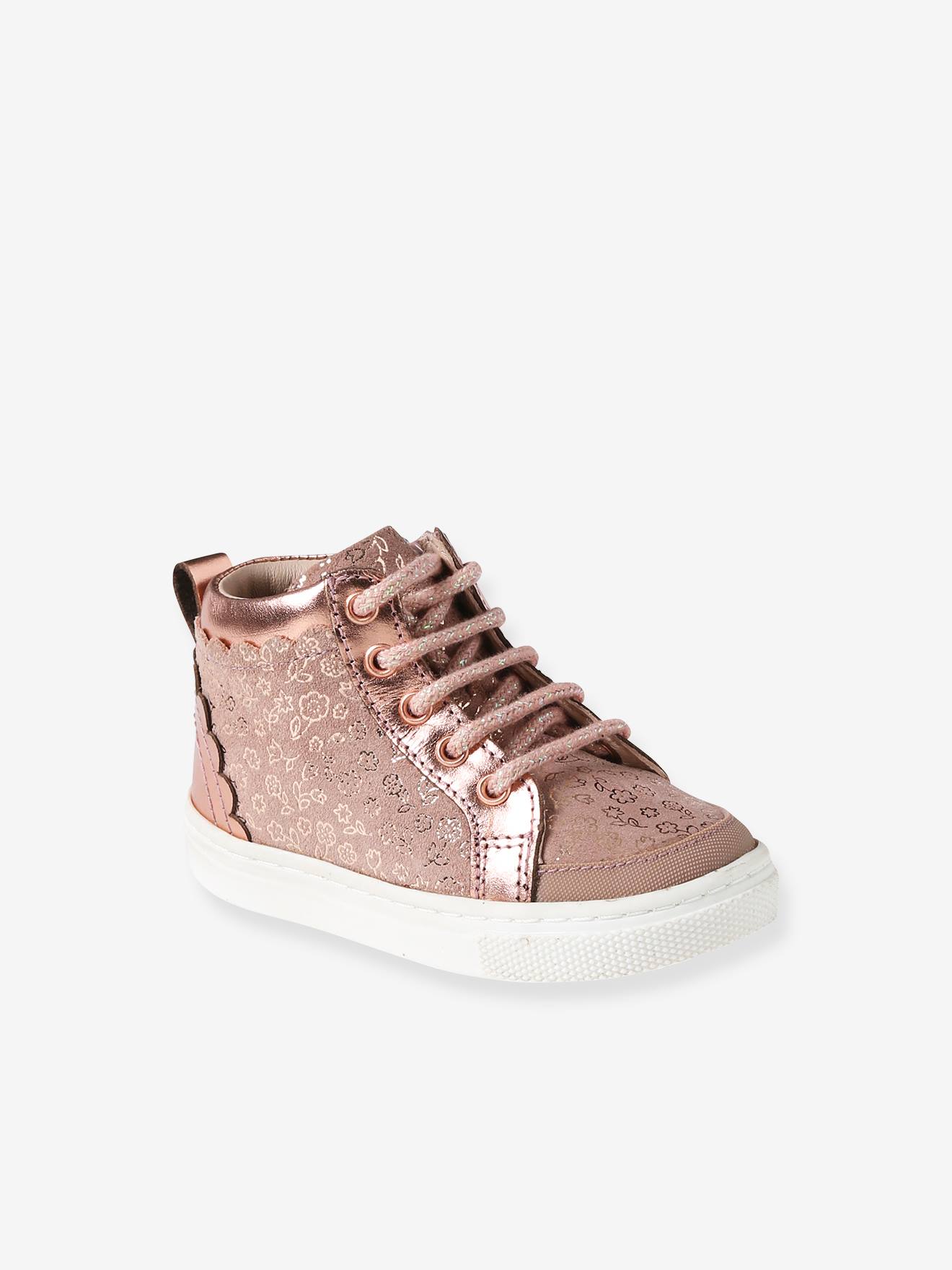 Rose gold sale leather trainers