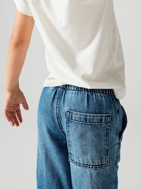 Wide Easy to Slip On Jeans for Boys bleached denim+brut denim+grey+stone - vertbaudet enfant 