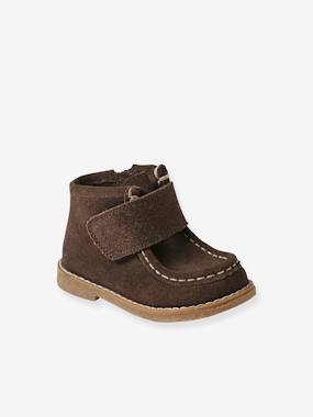 Chaussures-Chaussures bébé 17-26-Marche garçon 19-26-Boots, bottines-Bottines bébé cuir scratchées et zippées 