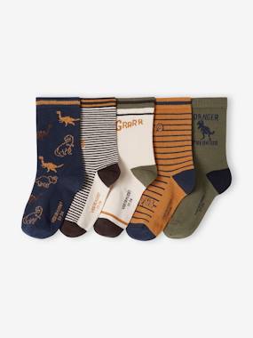 Garçon-Sous-vêtement-Lot de 5 paires de chaussettes "dino" garçon