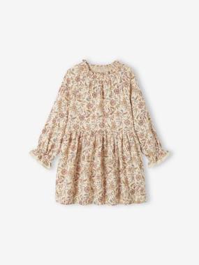 Girls-Floral Cotton Gauze Dress for Girls