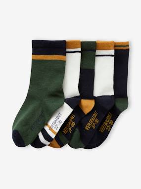 Pack of 5 Pairs of Colourblock Socks for Boys  - vertbaudet enfant