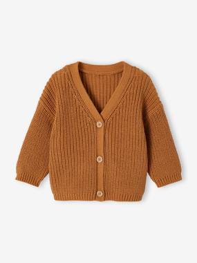 Baby-Jumpers, Cardigans & Sweaters-V-Neck Cardigan in Shimmery Knit for Babies