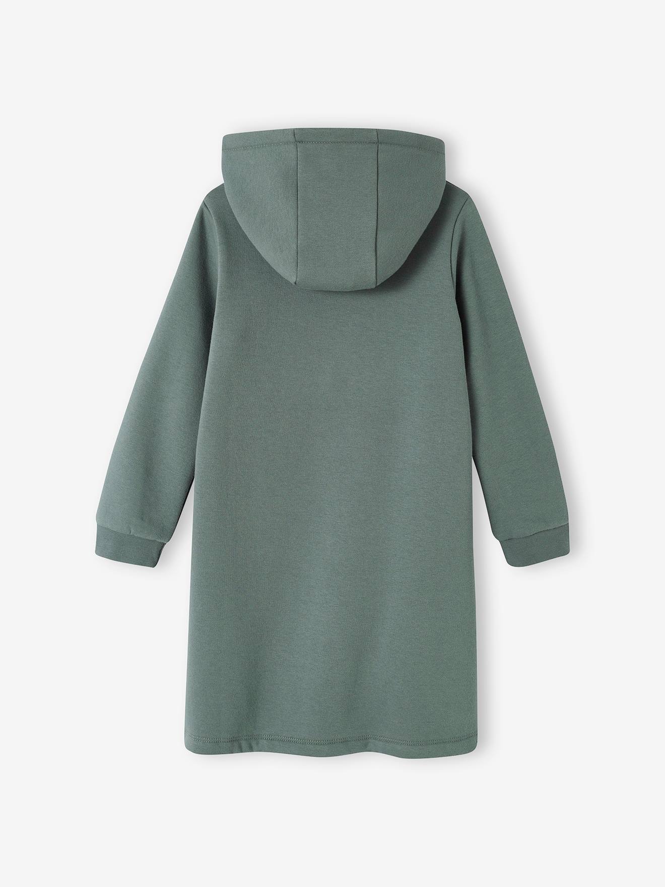Robe Molleton à Capuche Vertbaudet Fille - Conférable, Manches Longues, Motifs Glitter Ou Broderies - 7