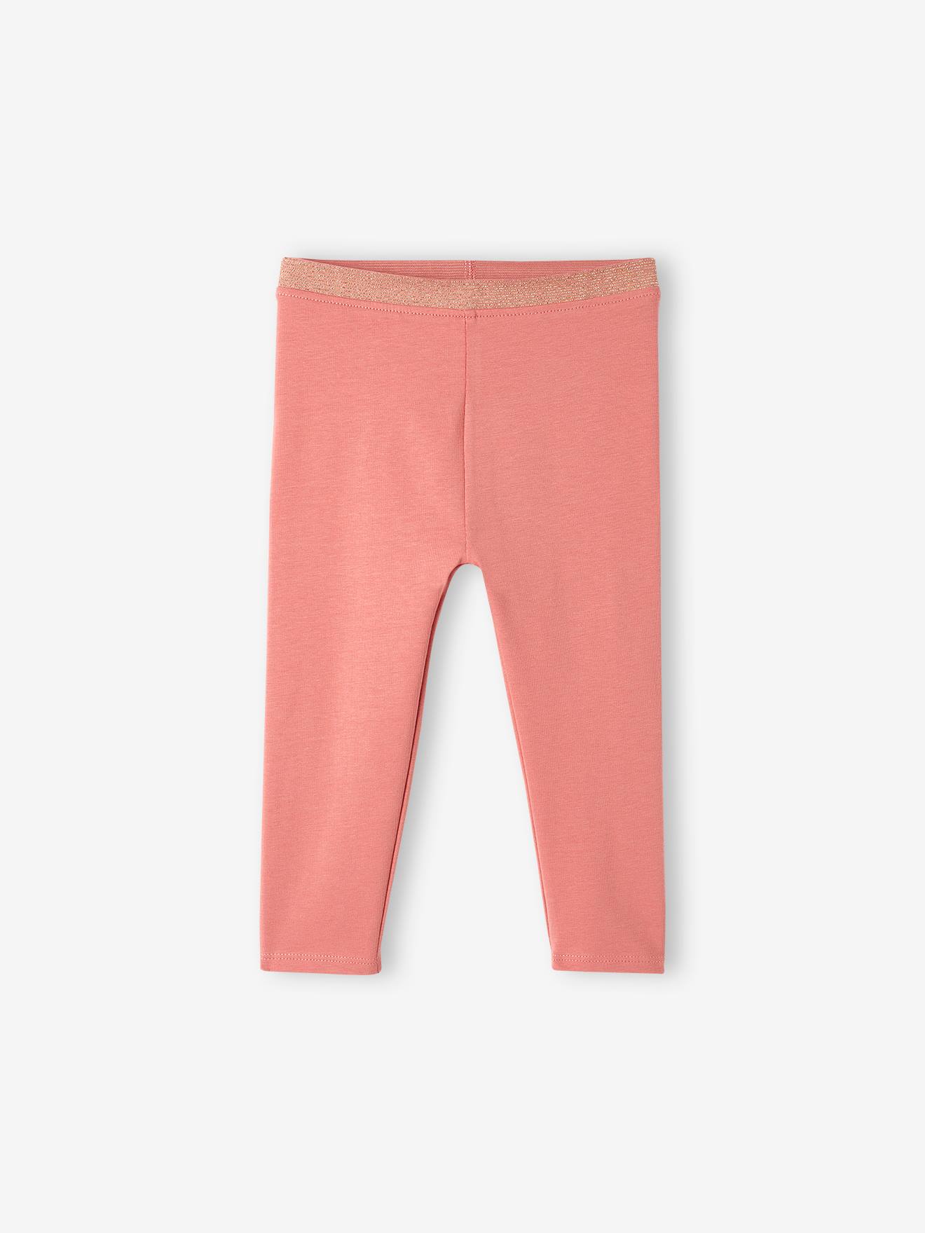 Legging b b fille ceinture paillet e Oeko Tex vieux rose B b