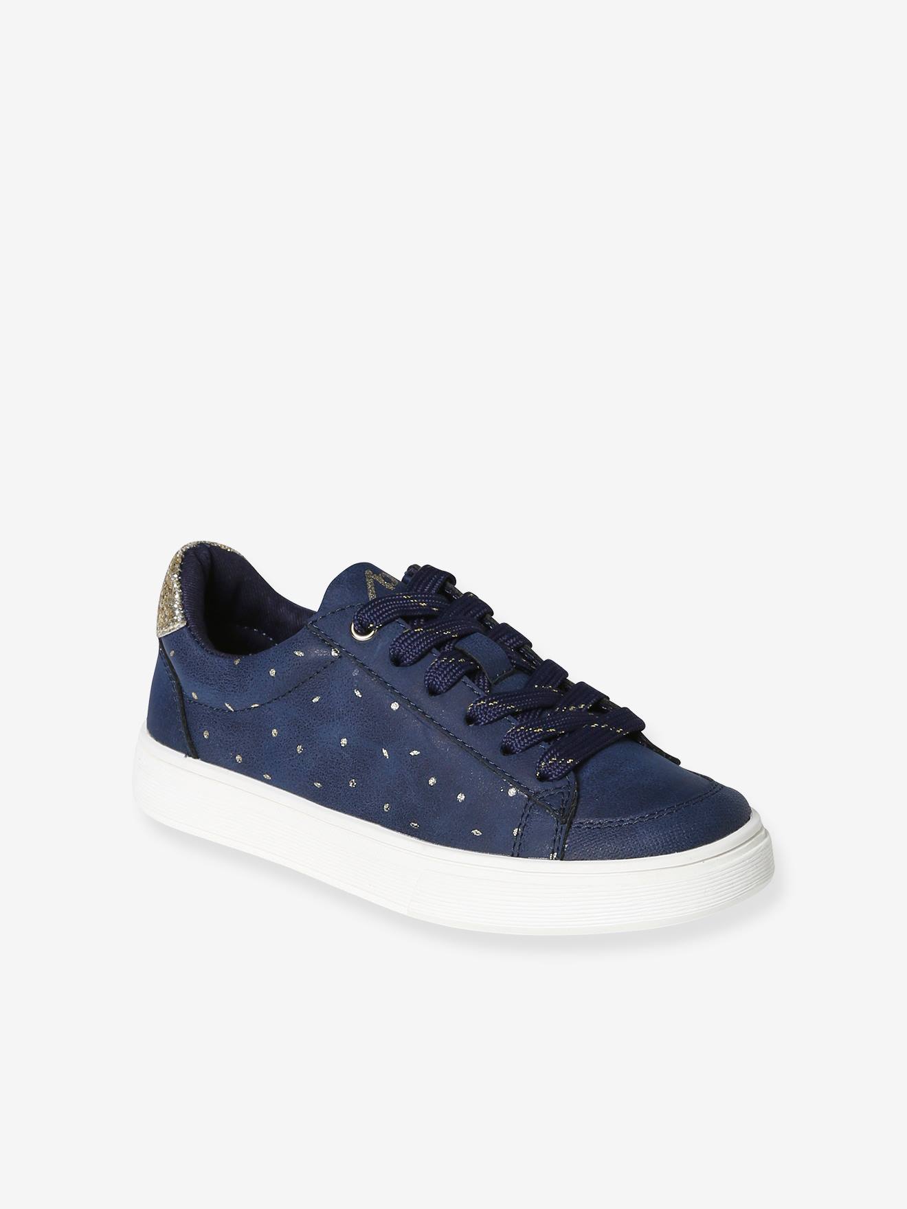 Baskets imprimees fille lacees et zippees bleu imprime Chaussures