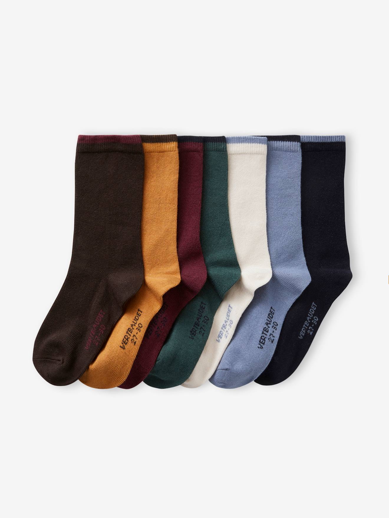 Pack of 7 Pairs of Socks for Boys - chocolate, Boys