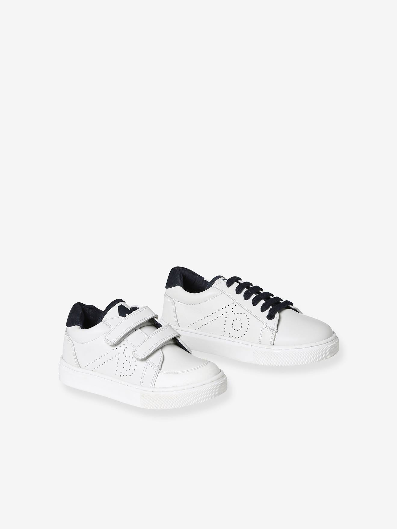 Baskets en cuir enfant blanc Chaussures